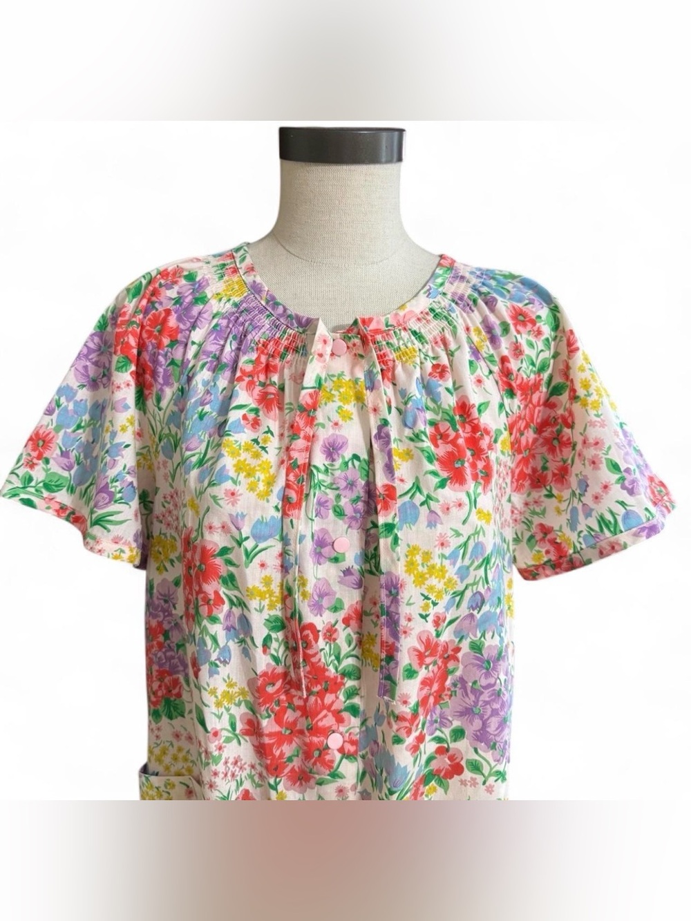 Vintage Floral Lounge House Dress